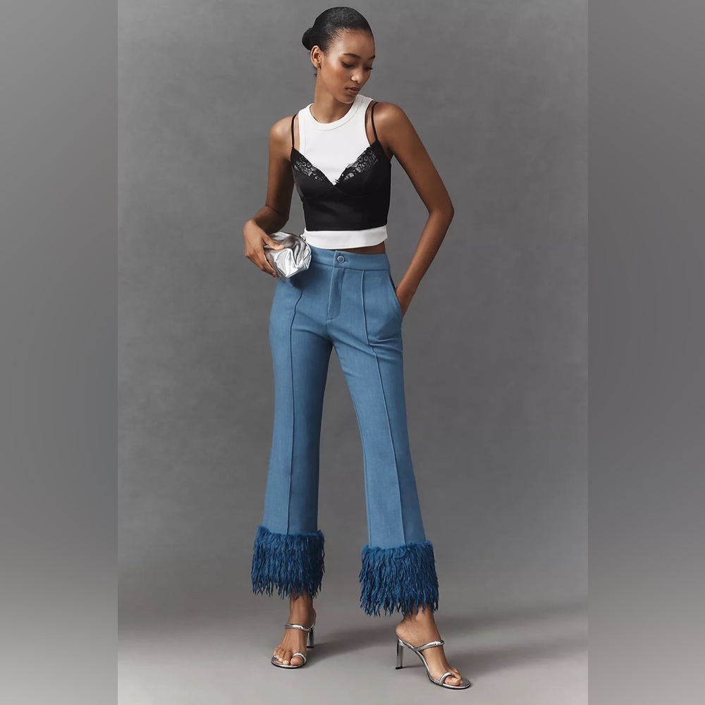 NWT! Anthropologie Maeve Cuffed Plush Party Pants - Size 12 👝